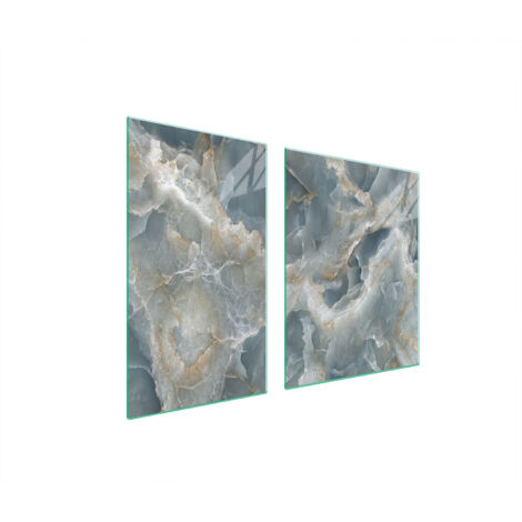 Glasplatte und Schneidebrett 100x52 Marmor