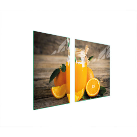 Glasplatte und Schneidebrett 100x52 Obst