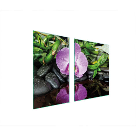 Glasplatte und Schneidebrett 100x52 Orchidee
