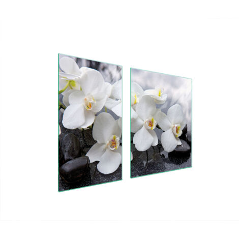 Glasplatte und Schneidebrett 100x52 Orchidee