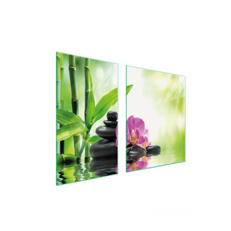 Glasplatte und Schneidebrett 100x52 Orchidee