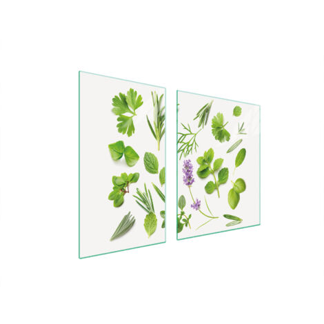 Glasplatte und Schneidebrett 100x52 Pflanzen