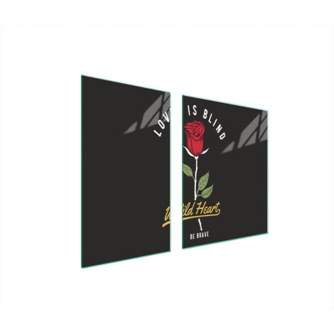 Glasplatte und Schneidebrett 100x52 Rose