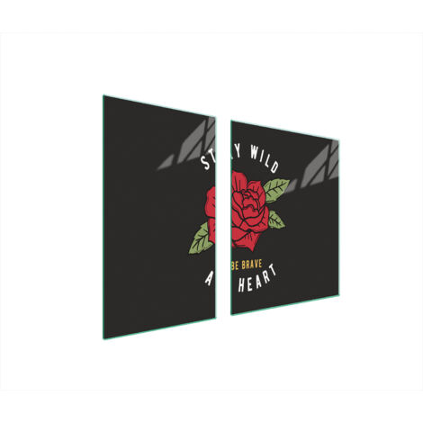Glasplatte und Schneidebrett 100x52 Rose
