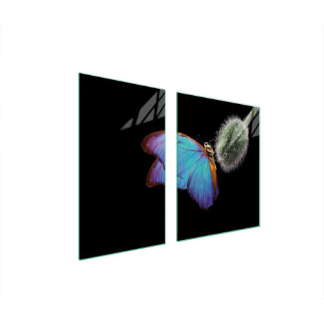 Glasplatte und Schneidebrett 100x52 Schmetterling