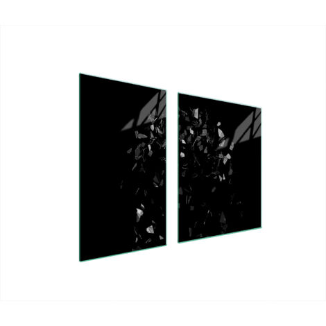 Glasplatte und Schneidebrett 100x52 schwarz