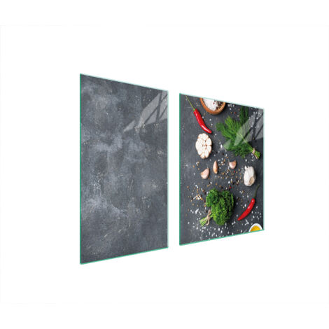 Glasplatte und Schneidebrett 100x52 SLATE