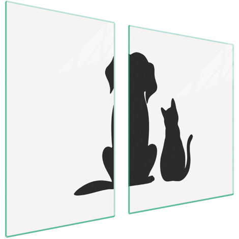 Glasplatte und Schneidebrett 100x52 Tiere