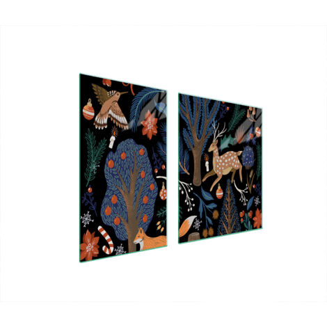 Glasplatte und Schneidebrett 100x52 Tiere