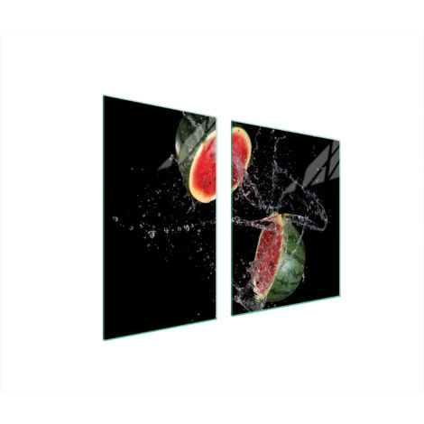 Glasplatte und Schneidebrett 100x52 Wassermelone