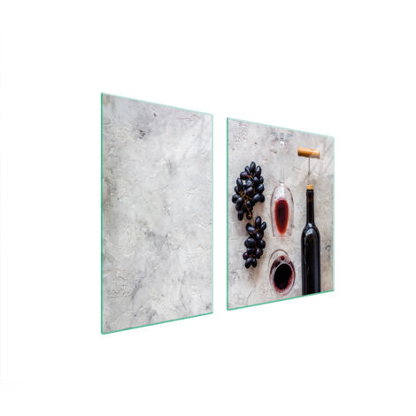 Glasplatte und Schneidebrett 100x52 Wein