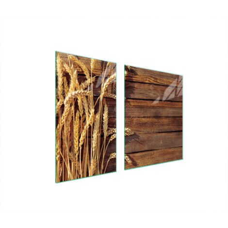 Glasplatte und Schneidebrett 100x52 Weizen
