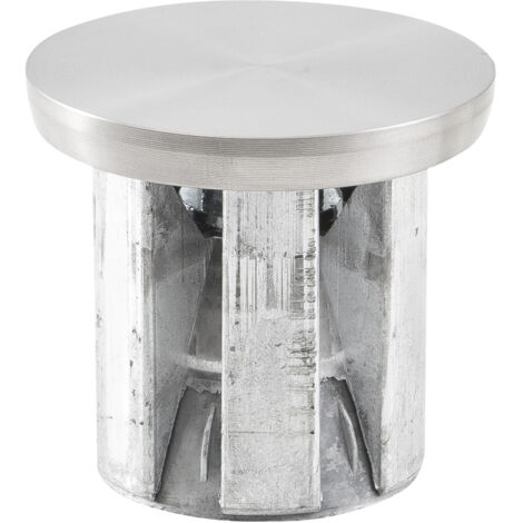 Glasplatten-Adapter Edelstahl gebürstet zum Kleben Tischbein-Adapter ø 60 mm mit Befestigungsteil