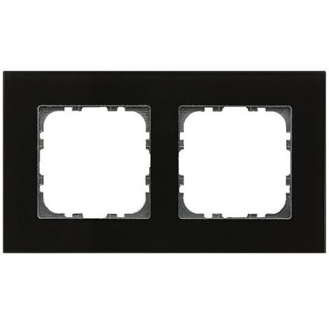 Glasrahmen Taster 2-fach für 55 mm Programme, Schwarz