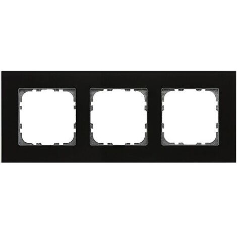 Glasrahmen Taster 3-fach für 55 mm Programme, Schwarz
