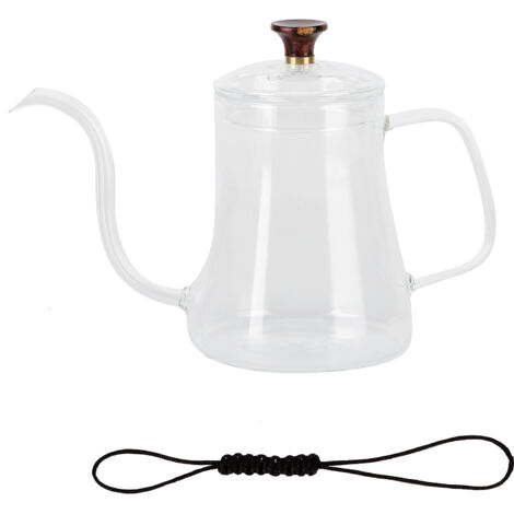 Glass Coffee Pot Swan Neck Thin Mouth Kettle HandMade Coffee Maker Pour Over Kettle(600 ml )