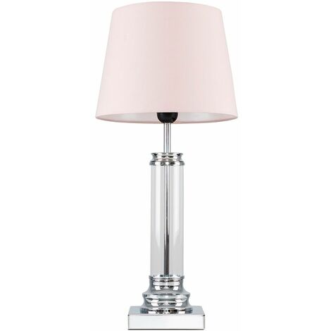 Glass Column Touch Table Lamp Small Tapered Shade