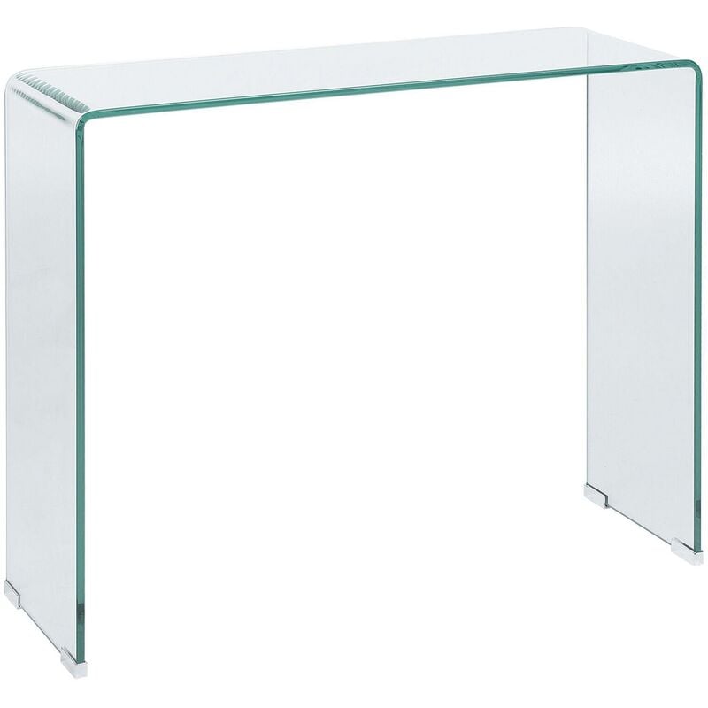 Minimalist Tempered Glass Console Table Transparent Kendall - Transparent
