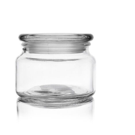 Glass container with tight fitting lid for storage