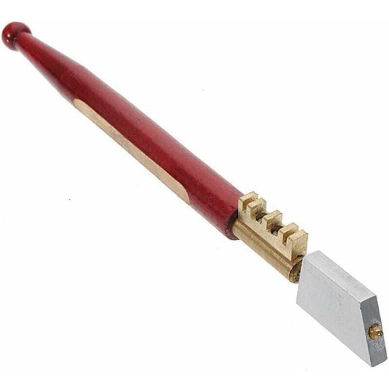 Glass Cutting Tool, Heavy Duty Diamond Glass Cutter for Cutting Glass up to 8mm Thick - Brass Snap - Hardwood Handle, 18cm