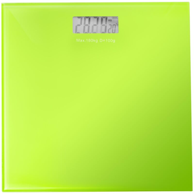 Glass Digital LCD Bathroom Body Electronic Weighing Scales KG LBS ST - Green
