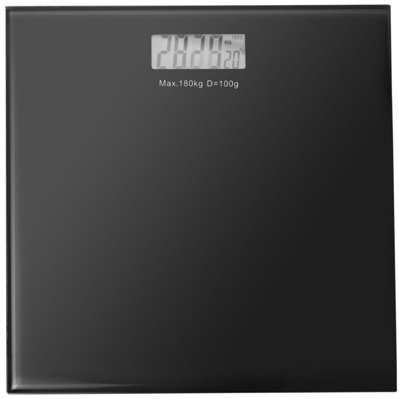 Glass Digital lcd Bathroom Body Electronic Weighing Scales kg lbs st - Black