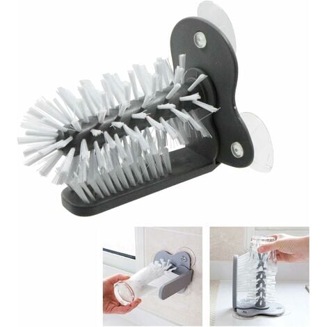 Dish Brush Dishwasher Brushes Long Handle & Soft Grip Friendly Bristles  Dish Brush with Suction Cup Cup 2pcs