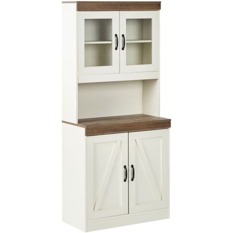 Glass Display Cabinet KALBARRI 80 cm Brown/ White