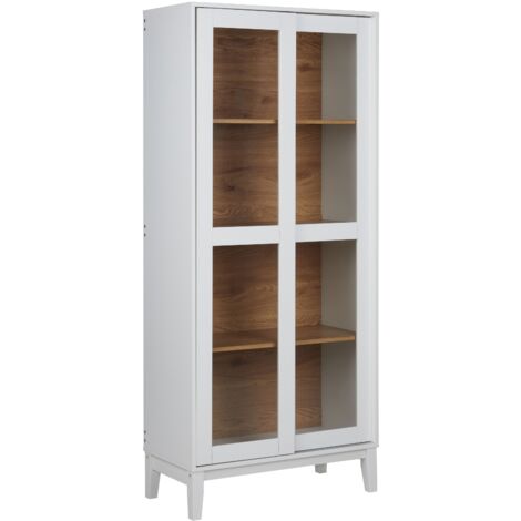 Glass Display Cabinet RUMSON 80 cm White