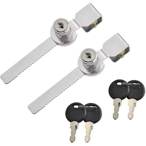 Glass Door Lock Sliding Cupboard Door Locks Glass Terrarium Display Cabinet Lock Safety Key Lock for Reptile Terrarium Cabinet Display Cabinet, Zinc Alloy, 2 Sets with Keys