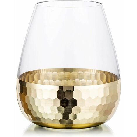 Glass Flower Vases with Gold Honeycomb Floral Vase Decor Dining Centerpieces Gifts for Wedding Housewarming, 1