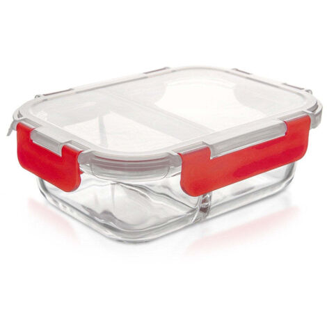 Glass food container with lid and seal divided 13 l