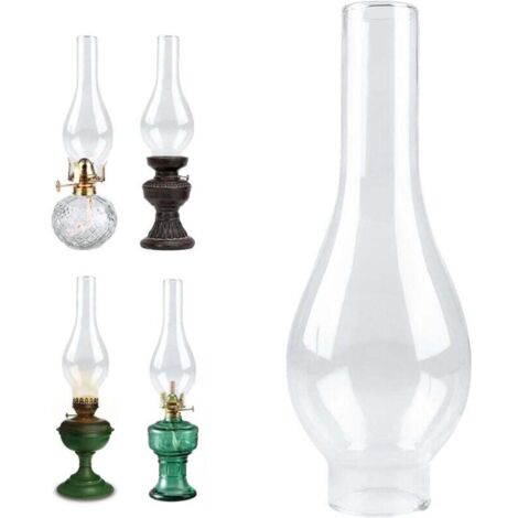 Glass Lampshade for Kerosene Lamp, Oil Lamp Chimney, Replacement Glass for Vintage Kerosene Lamp, 5 cm Base, 24 cm Height