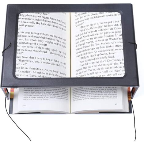 Glass Large Full-Page Rectangular 3X Magnifier LED Lighted I