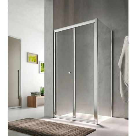 Glass - Parete Fissa Isy Ih 86,5/89 Cm H.195 Cm - Vetro Trasparente 6 Mm