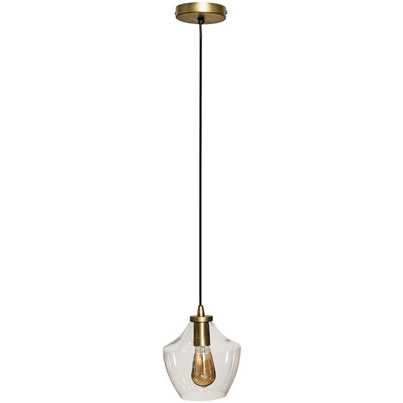 Glass Pendant Ceiling Light Fitting - No Bulb