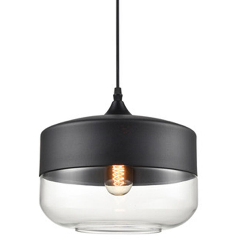 Image of Glass Pendant Light, Vintage Industrial Hanging&hellip;