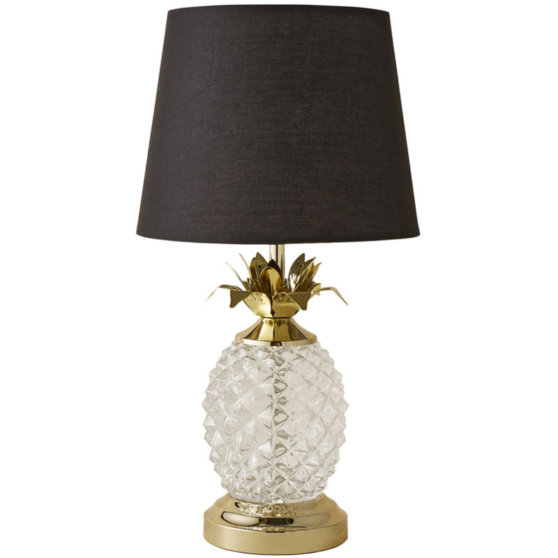 Glass Pineapple Touch Table Lamp Black 22748