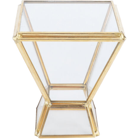 Glass Plant Container Mini Geometric Display Holder for Dining Table Window Balcony Decoration