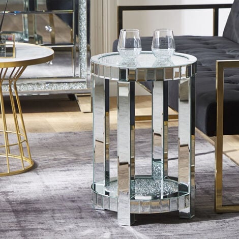 Glass Round Frame End Table