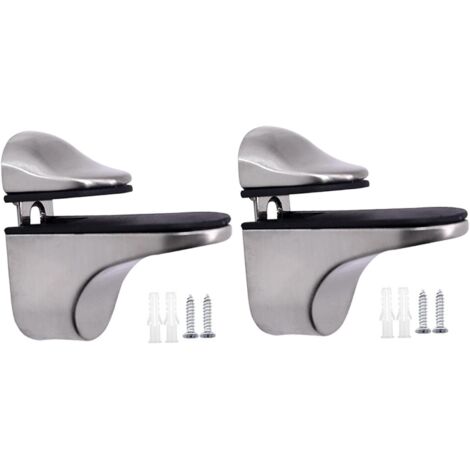 Glass Shelf Bracket Set, Practical Home Accessories, Brushed