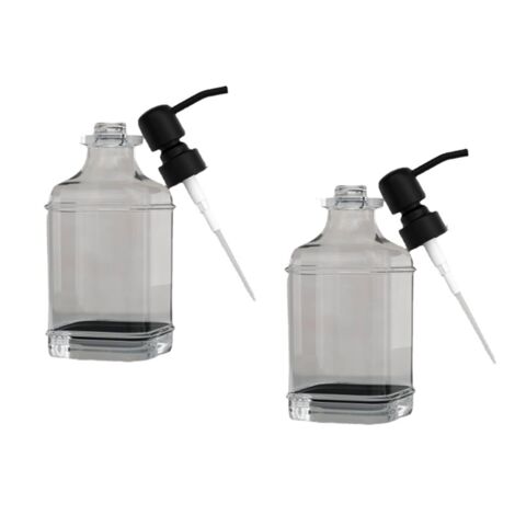 Glass Soap Dispenser with Rust Proof Stainless Steel Pump Refillable Hand Soap Dispenser Bathroom Soap Dispenser-Black&Transparent