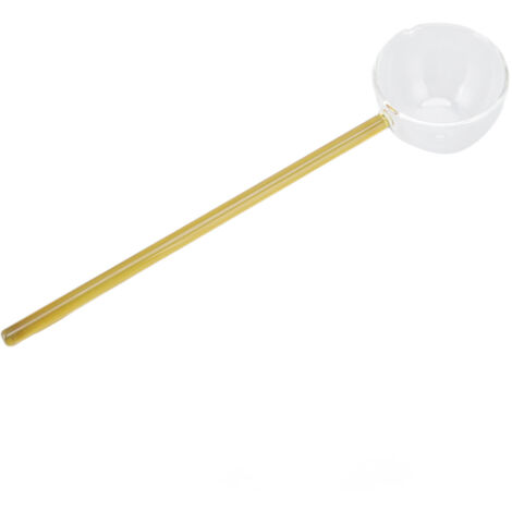 Glass Stirring Spoon High Temperature Resistance Simple 100ML Mixing Spoon Coffee Tea Spoon for Restaurants Home Yellow