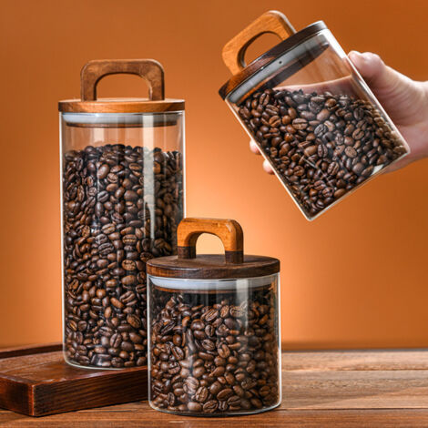 Glass Storage Jar with Wooden Lid