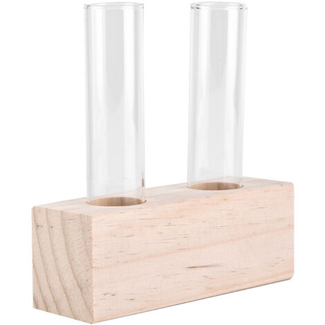 Glass Test Tube Flower Pot Hydroponic Plant Vase Terrarium Container Home Decor with Rack