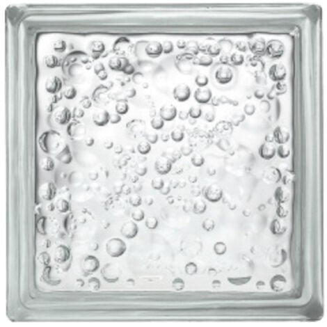 CENTRALE BRICO Glassblocks Blocco di vetro Luxfera 19x19x8 cm, bolla lucida trasparente (1908P)