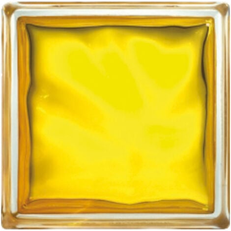 AUTRES Glassblocks Mattone di vetro Luxfera 19x19x8 cm, Giallo trasparente lucido (1908WGL)