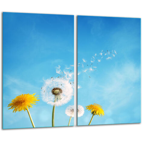 Glasscheidebrett 2x 30x52 Blumen