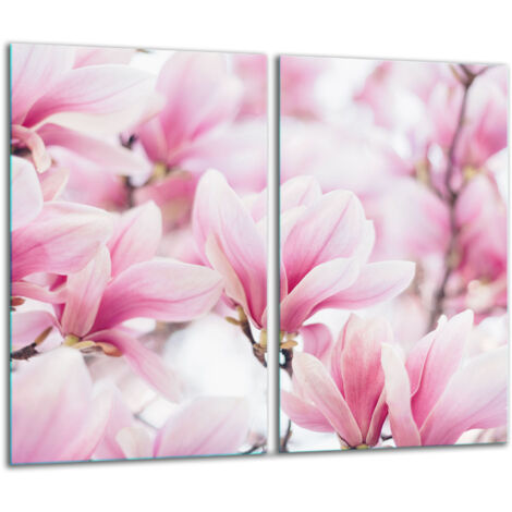 Glasscheidebrett 2x 30x52 Blumen