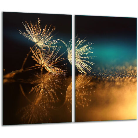 Glasscheidebrett 2x 30x52 Blumen